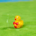 Mini resin yellow duck figurine wearing bikini, cute DIY craft desktop car ornament 1.5cm - Glossy Solid Color - Bikini Duck