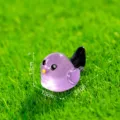 Statuetta mini uccello in resina per micro paesaggio giardinaggio fai da te auto scrivania - Uccello dalla Coda Lunga / Viola Luminoso