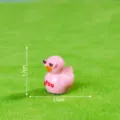 Miniature pink resin duck ornament with sunglasses and cute text, perfect for desktop or car decor. - Glossy Solid Color - Heart Duck