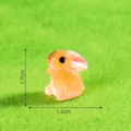 Mini statuetta di coniglio meditativo luminoso in resina per micro paesaggio animale - Rosso Arancio Luminoso