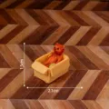 Mini resin animal bear figurine in cardboard box for micro landscape DIY craft decor. - Matte Toy Bear Style