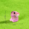 Miniatura statuetta di coniglio in resina per micro paesaggio, simpatico ornamento coniglio DIY. - Viola Luminoso