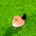 Statuetta in miniatura di uccello a coda lunga in resina per micro paesaggio da giardino. - Uccello dalla Coda Lunga / Arancione Rosa Luminoso