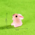Mini Rosa Resina Coniglio Statuetta Carino Micro Paesaggio DIY Artigianato Ornamenti - Rosa Luminoso
