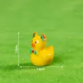 Mini resin yellow duck figurine, cute desktop ornament and DIY accessory, 1.9cm height. - Glossy Solid Color - Moose Duck