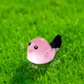 Statuetta uccello coda lunga resina rosa micro paesaggio artigianato decorazione auto - Uccello dalla Coda Lunga / Rosa Viola Luminoso