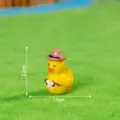 Miniature resin yellow duck toy figurine, cute hat variant, 2.2cm desktop car ornament accessory - Glossy Solid Color - Cowboy Duck