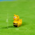 Cute resin little yellow duck bee figurine miniature DIY desktop car ornament 1.9x1.5cm - Glossy Solid Color - Bee Duck