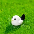 Mini statuetta uccello in resina micro paesaggio giardinaggio fai da te decorazione auto - Uccello dalla Coda Lunga / Bianco Solido