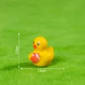 Miniature yellow resin duck figurine cute desktop car ornament micro landscape toy - Glossy Solid Color - Ball Holding Duck