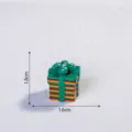 Mini resin Christmas gift box ornament, 1.8x1.6cm DIY decorative accessory for desktop or car. - Glossy Dark Blue Gift Box