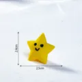 Cute yellow star desktop figurine mini resin ornament for car dashboard home room decor - Yellow - Star