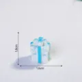 Resin Christmas gift box miniature ornament, cute blue and white desktop car decoration. - Glossy Light Blue Gift Box