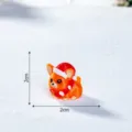 Christmas miniature cute animal figurine with Santa hat desktop car ornament 2cm decor - Orange Dog
