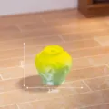 Mini vaso con sfumatura giallo verde decorazione casa delle bambole composizione floreale - Sfumatura Verde Rotonda