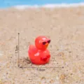 Mini figurine de canard en résine rose texte cœur, jolie déco de bureau DIY, 1,7x1,6cm - Rouge Rose Brillant