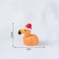 Miniatura statuetta di fenicottero in resina con cappello di Natale, decorazione carina. - Arancione Chiaro Lucido