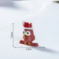Mini 3D printed owl figurine wearing a cute Santa hat on branch, perfect Christmas desktop decor. - Brown Owl