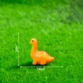 Mini orange resin dinosaur figurine, cute micro landscape ornament, micro craft decor. - Glossy Orange Brachiosaurus