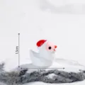 Christmas resin mini duck figurine DIY micro landscape cute animal ornament desktop decor item - Glossy White Christmas Hat Duck