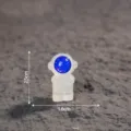 Mini resin astronaut figurine, blue glitter visor, cute space toy accessory for desktop decor. - Glossy Luminous Praying