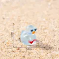 Mini resin duck figurine, cute Valentine's Day love sunglasses duck ornament DIY accessory. - Glossy Blue