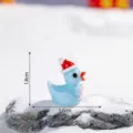 Christmas miniature blue duck resin figurine desktop ornament micro landscape decor item 1.8cm - Glossy Blue Bowknot Duck