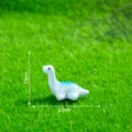 Resin small dinosaur figurine miniature ornament, cute micro landscape toy DIY decoration variant. - Glossy Blue Long-Neck Dinosaur