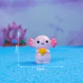 Cute pink axolotl miniature figurine, resin DIY toy ornament for car dashboard desktop decor - Glossy - Trophy