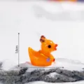 Mini resin Christmas duck figurine, cute reindeer antler style, perfect for DIY craft decor. - Glossy Orange Antler Duck