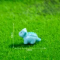 Mini blue resin dinosaur figurine cute DIY craft toy micro landscape ornament for home decor - Glossy Blue Ankylosaurus