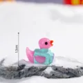 Mini resin duck figurine variant, cute animal ornament for DIY miniature landscape and desktop decor. - Glossy Purple Block Duck