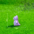 Miniature purple resin dinosaur figurine, cute toy DIY craft decor, small desk accessory. - Glossy Purple Pterosaur