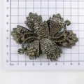 Sparkling rhinestone floral shoe clip detail on grid accessory for wedding shoes. - Silver Gray