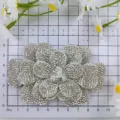 Rhinestone crystal camellia flower shoe clips DIY handmade wedding shoe accessories - Silver White