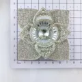 Rhinestone crystal flower patch shoe applique sparkling diamond DIY accessories craft decor - Silver