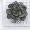 3D crystal rhinestone rose flower patch for clothing shoes bag DIY accessories shiny - Black