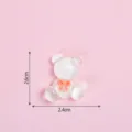 Cute translucent resin bear DIY accessories charm for phone case craft 2.6x2.4cm - Flat Bear / White