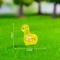 Mini resin luminous dinosaur figurine with rainbow print, cute miniature craft ornament. - Yellow