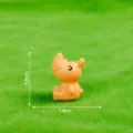 Mini resin rhino figurine cute micro landscape diy desktop ornament miniature toy size 1.9cm - Orange