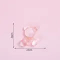 Adorably cute translucent pink resin bear charm for DIY phone case decoration and crafts. - Flat Bear / Coffee Pink