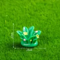 Miniatura grappolo di fiori in resina per micro paesaggio di muschio decorazione scrivania 2.6cm - Lucido - Gruppo di Erba con Piccoli Fiori Verdi