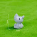 Mini matte resin rhinoceros figurine cute animal desktop ornament DIY craft accessory 1.9cm - Gray