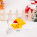 Miniatura cappello di Natale resina tartaruga ornamento scrivania, simpatica statuetta 2.5cm - Giallo Lucido