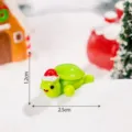 Miniatura tartaruga di Natale in resina simpatico animale decorazione da scrivania micro - Verde Lucido