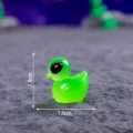 Mini green alien duck resin figurine DIY craft cute micro landscape ornament accessory 1.8cm - Glossy Green Little Duck
