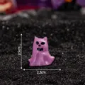 Halloween cartone animato luminoso fantasma gatto miniatura resina statuetta festa déco - Gatto in preghiera / Viola