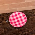 Mini piatto a quadri rosa in resina simulazione gioco di cibo fai-da-te decorazione casa - Rosso Rosa Lucido