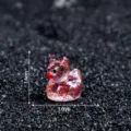 Mini figurine de canard diable en résine avec paillettes pour déco Halloween et auto 1.6cm - Rouge Pailleté