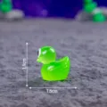 Miniature green resin alien duck figurine, cute DIY craft accessory for micro landscape decor. - Glossy Light Green One-Eyed Duck